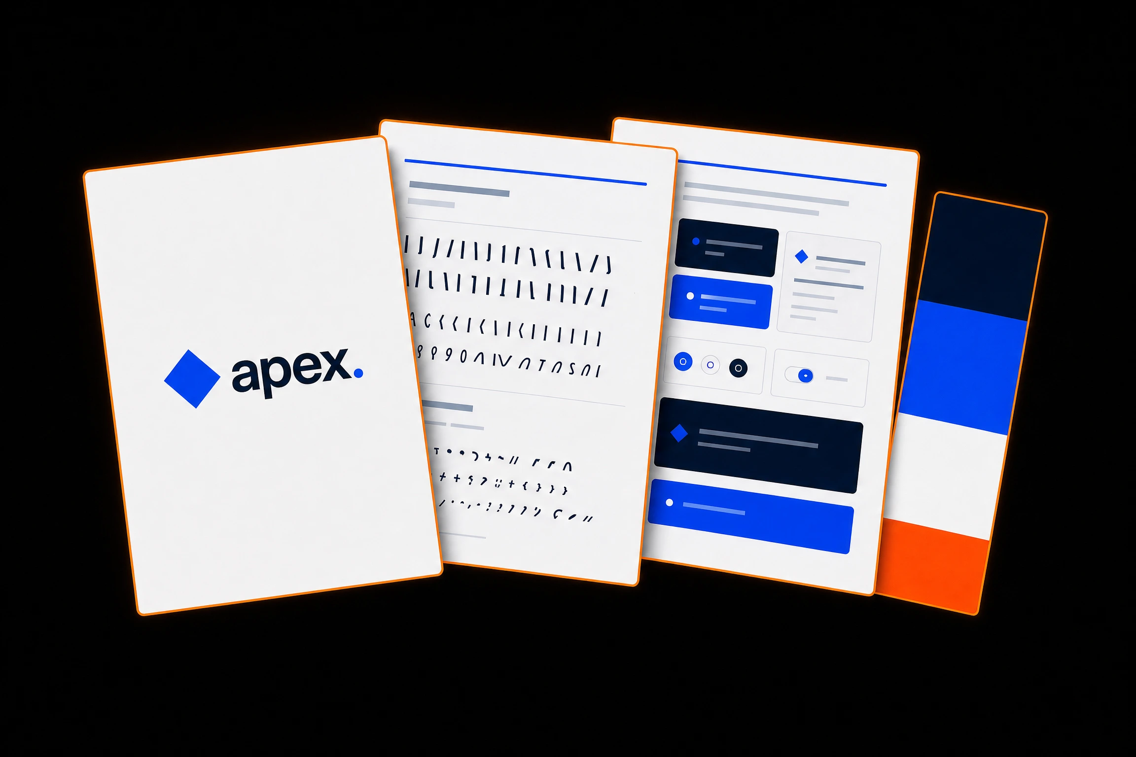 Apex mini brand kit with logo, typography, and color system