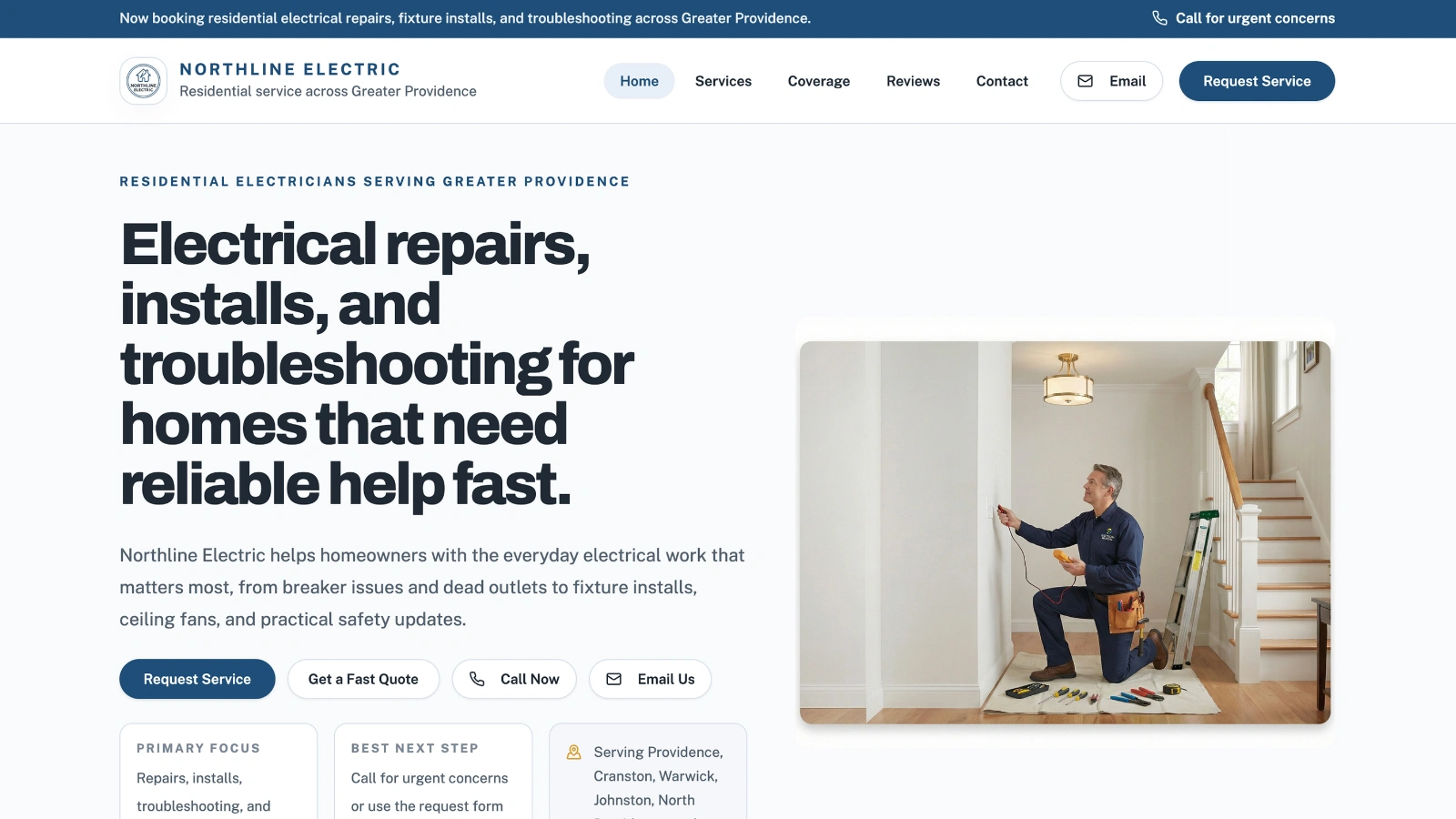 Northline Electric website screenshot