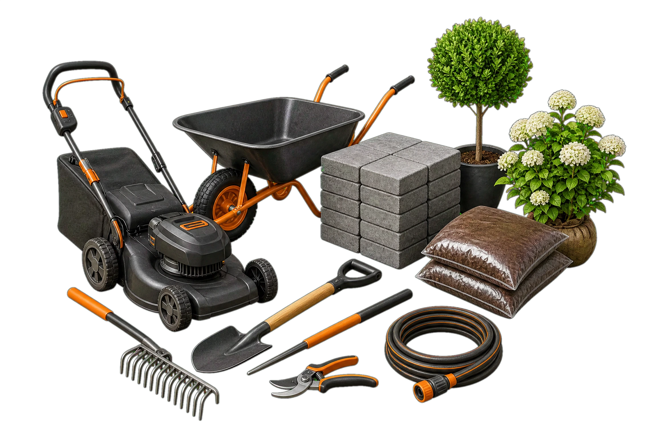 Landscaping equipment and materials