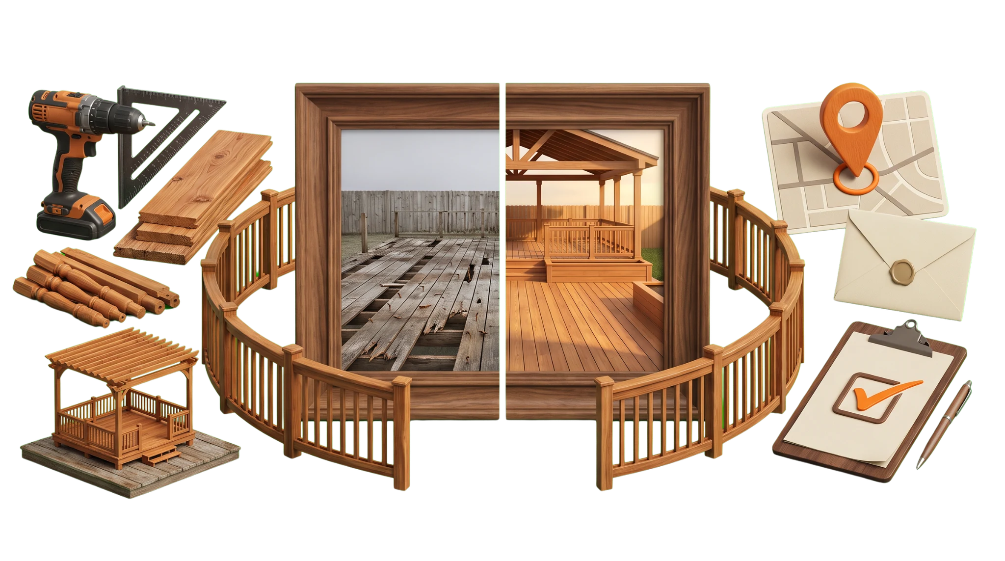 Deck and porch work, before-and-after proof, and a local consultation path