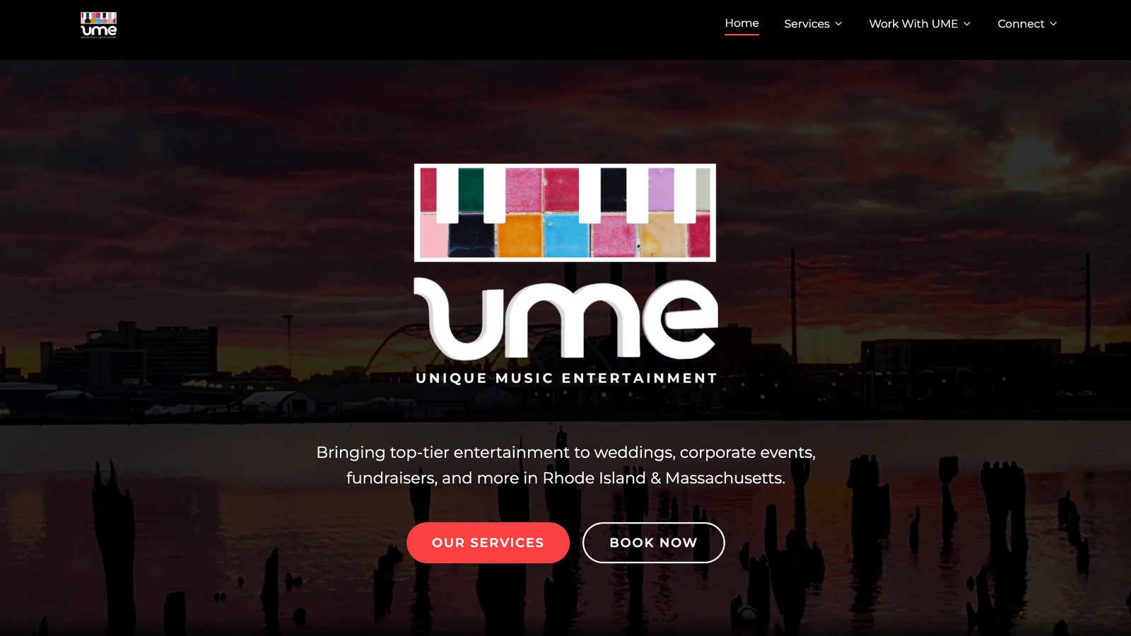 Unique Music Entertainment website screenshot