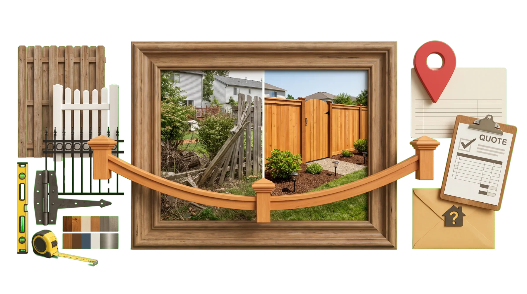 Fencing work, before-and-after property proof, and an estimate path