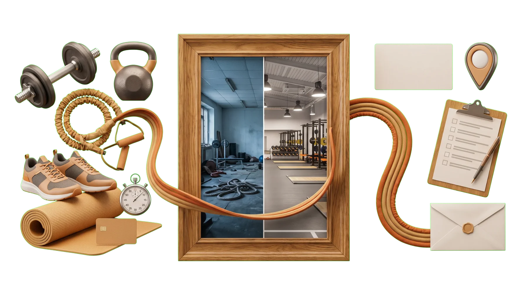 Gym service, before-and-after facility proof, and a trial path