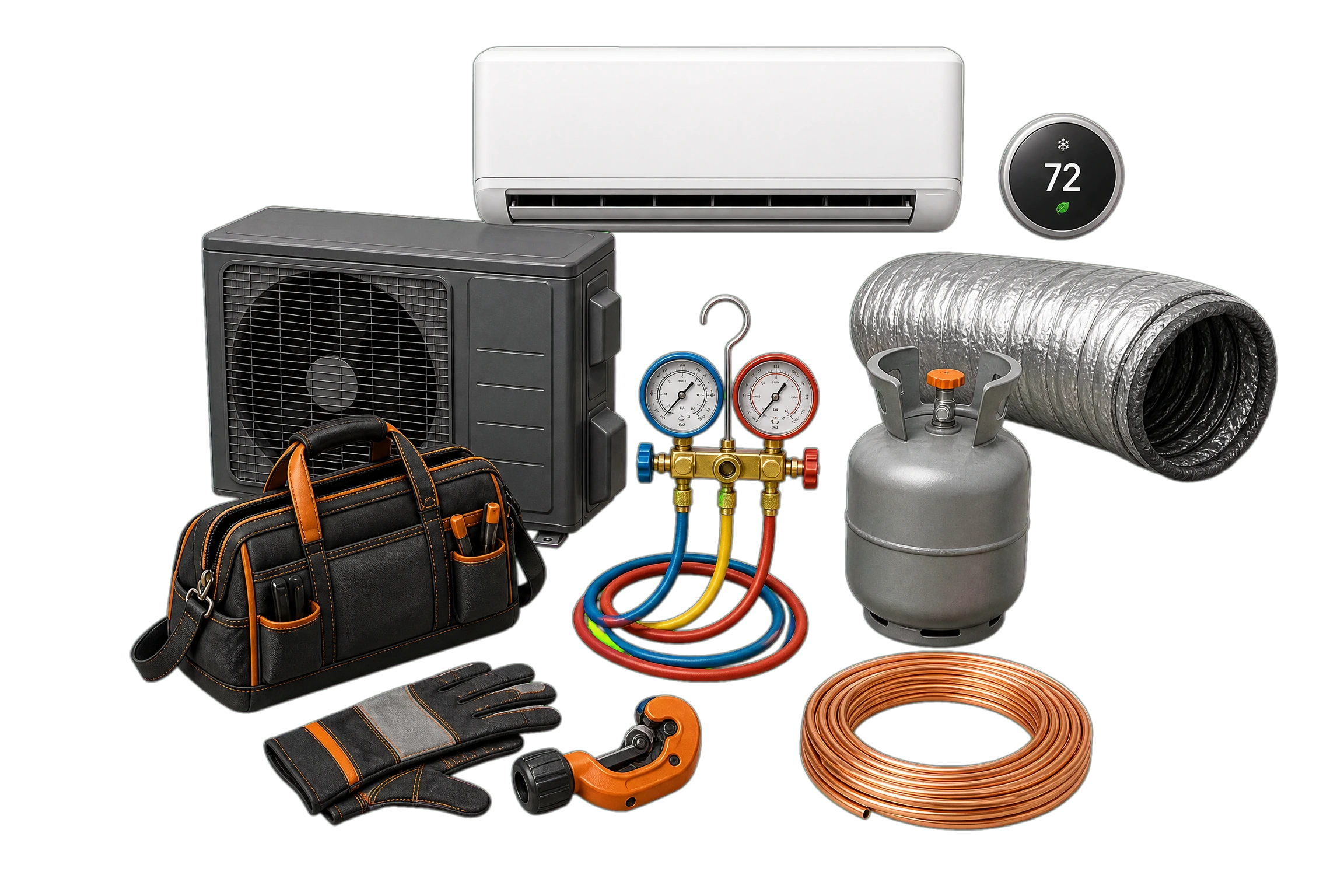 HVAC equipment and service request devices