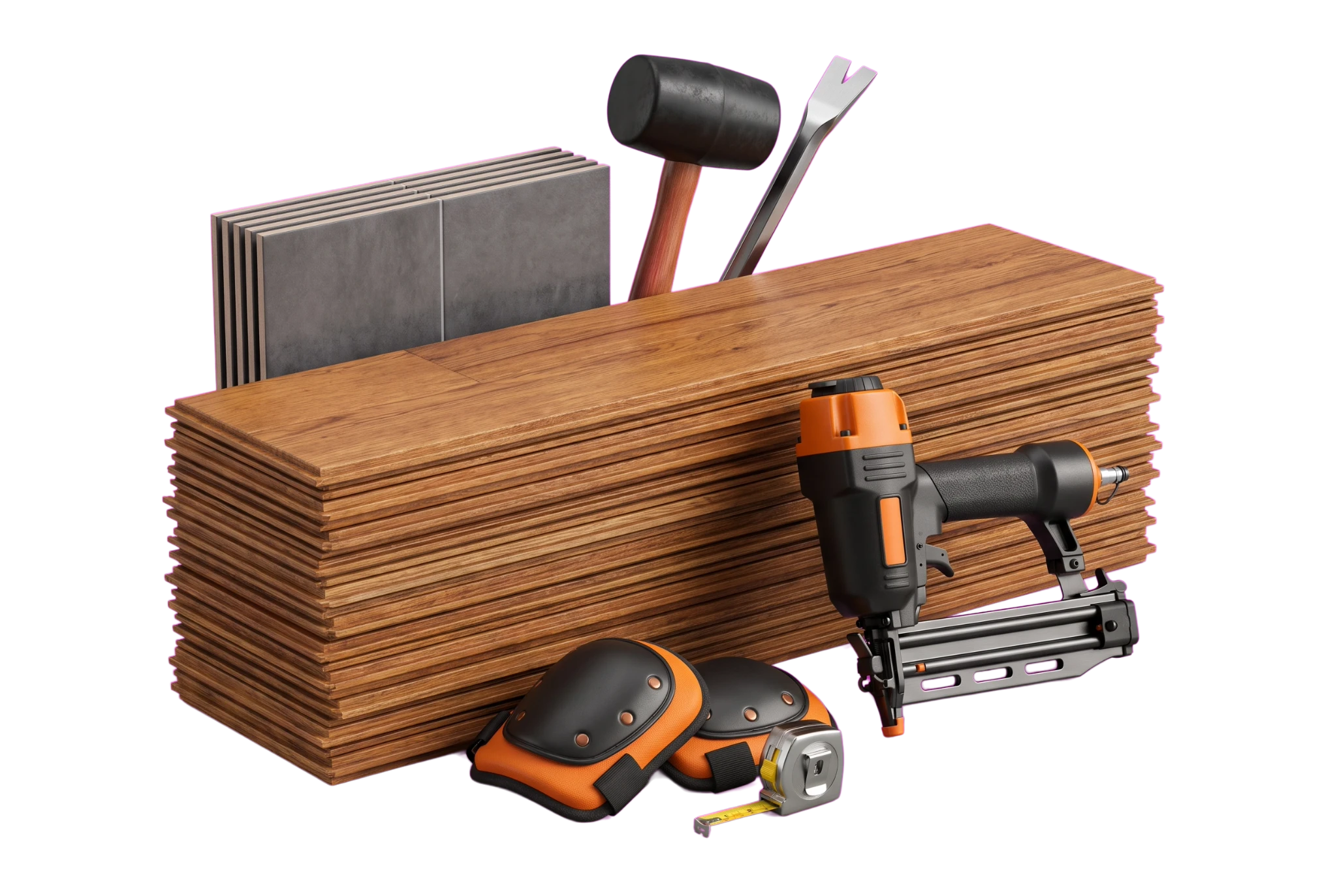 Flooring materials and installation tools