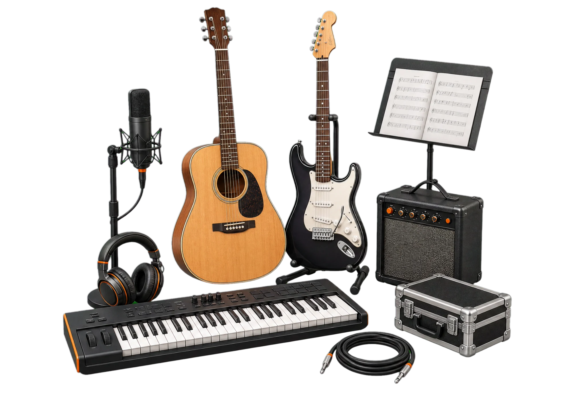 Music, media, and booking materials