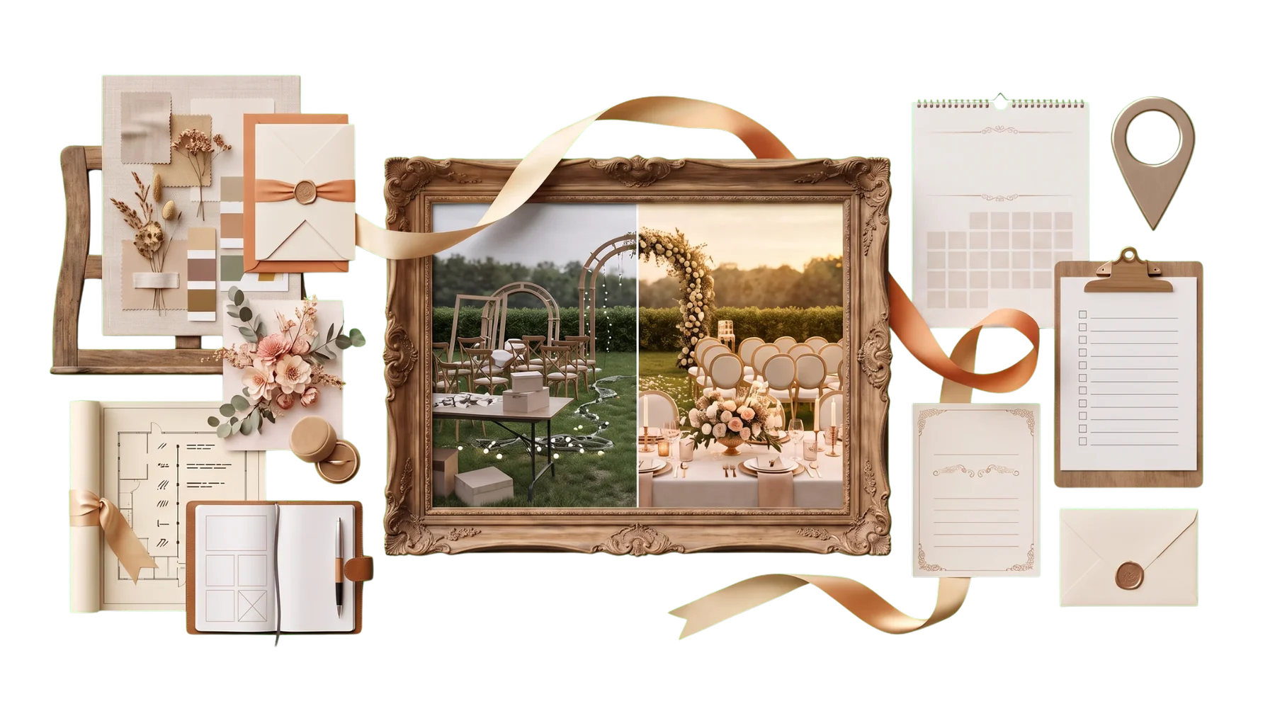 Wedding planning service, before-and-after event proof, and a consultation path