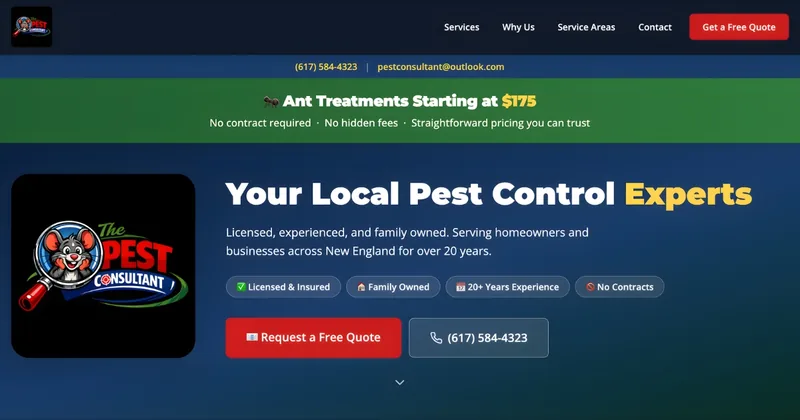The Pest Consultant website screenshot